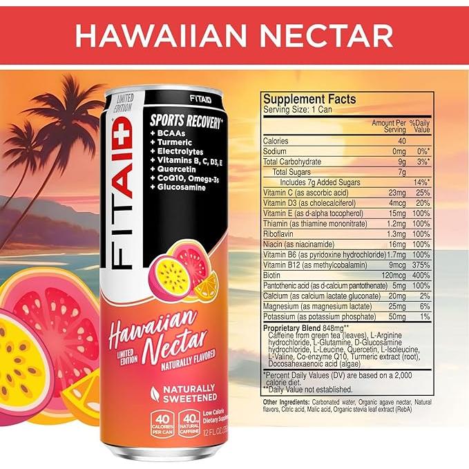 FITAID® Sabor Hawaiian Nectar - Bebida de Recuperación Deportiva